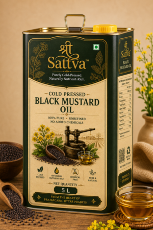 shri sattva cold pressed black mustard oil 5lgyt
